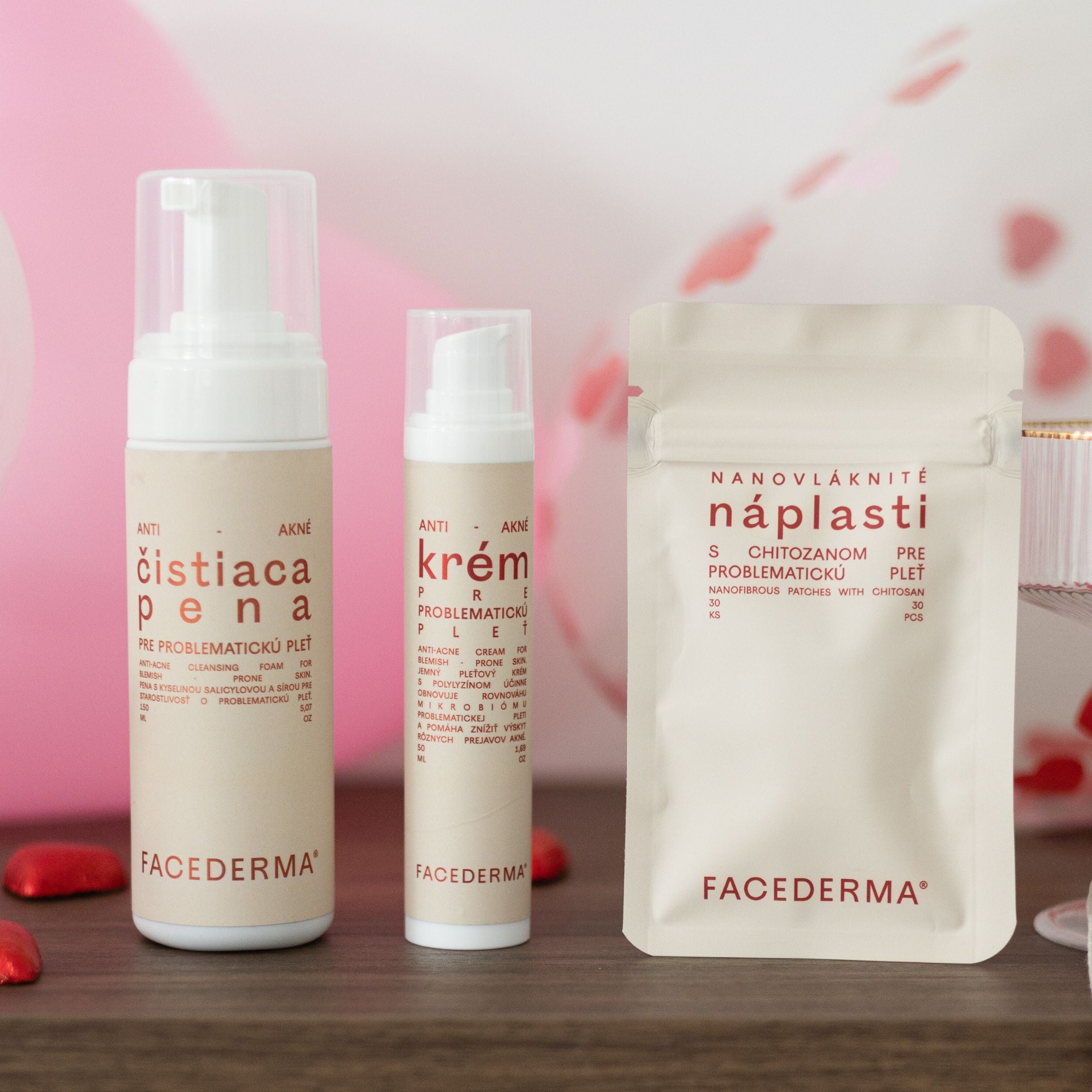 ANTI-AKNÉ SET pro problematickou pleť: Čistící pěna + krém + náplasti