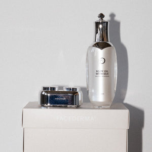 VÁNOČNÍ HYDRATAČNÍ SET: Tělový olej s hedvábím + Duo balení krémů